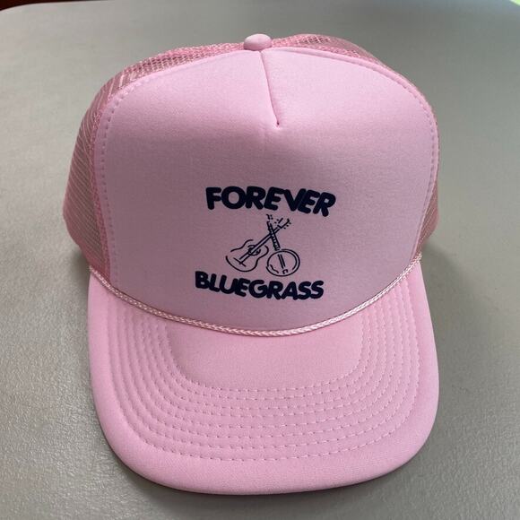 Bluegrass Trucker Hat Snapback Mesh Retro Country Western Music Banjo Guitar - Picture 3 of 10